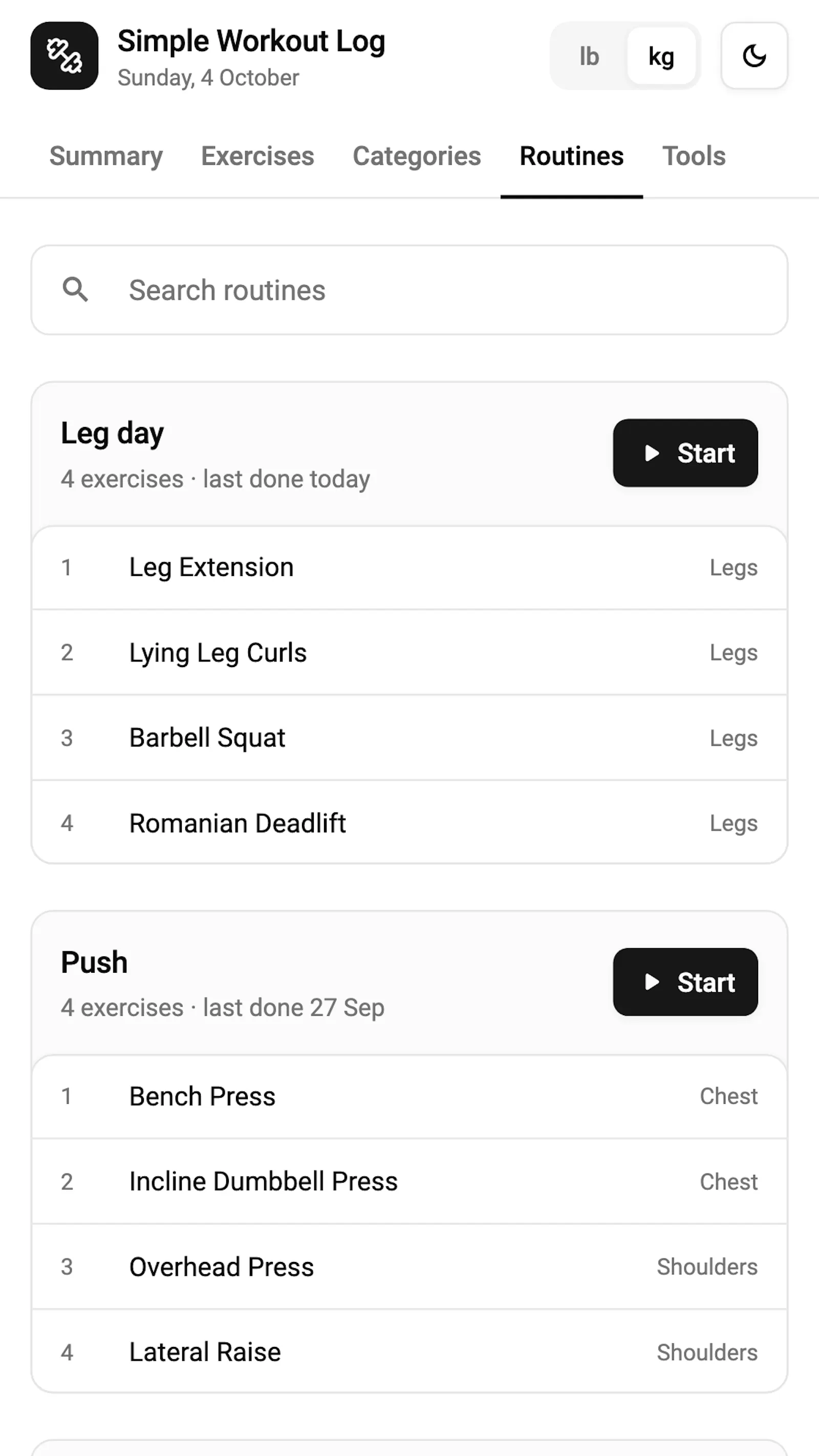 Simple Workout Log screenshot 9