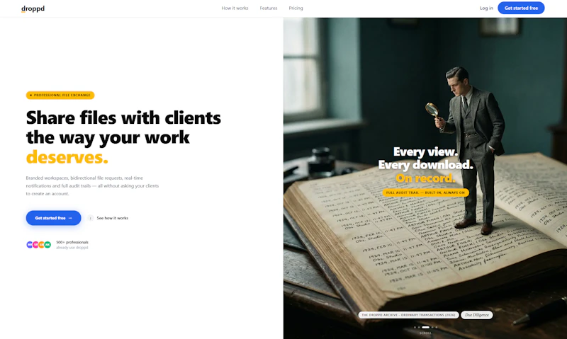 droppd — professional file sharing screenshot 1