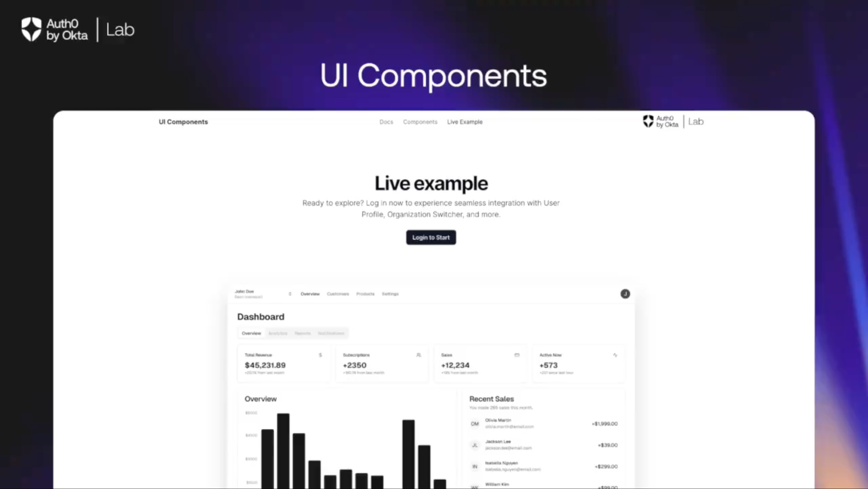 startuptile UI Components-Reusable React components to build apps with Auth0