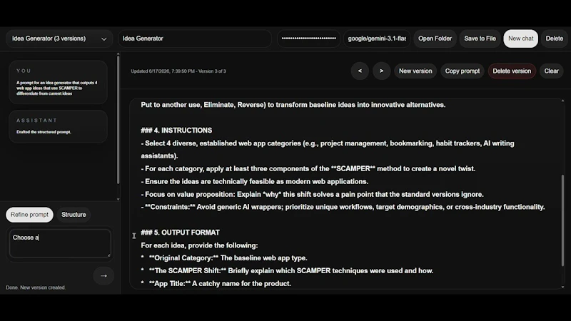 Prompt Studio screenshot 1 (video preview)