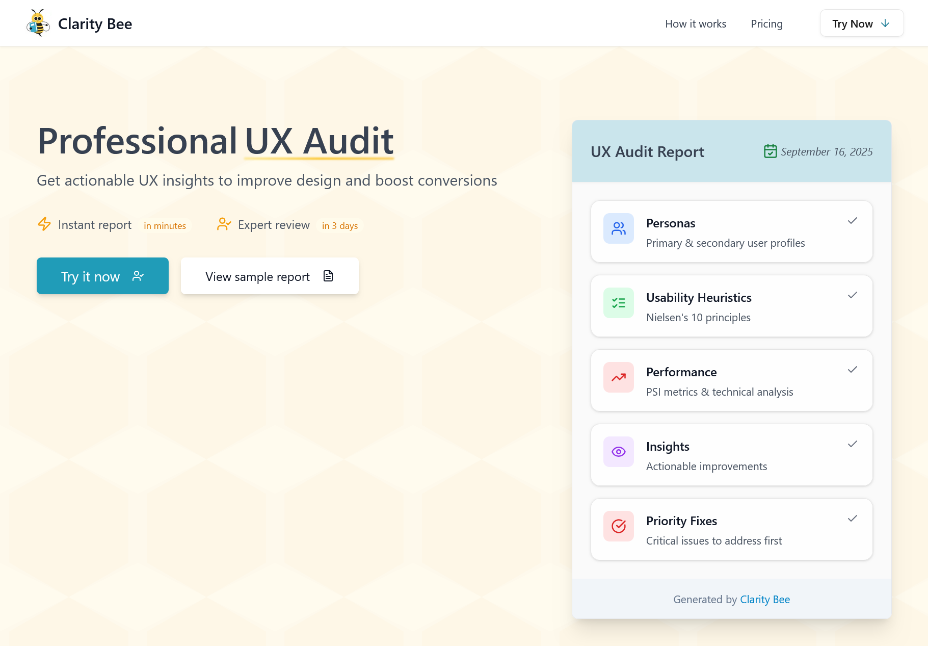 Clarity Bee - UX audits - improve your design today media 2