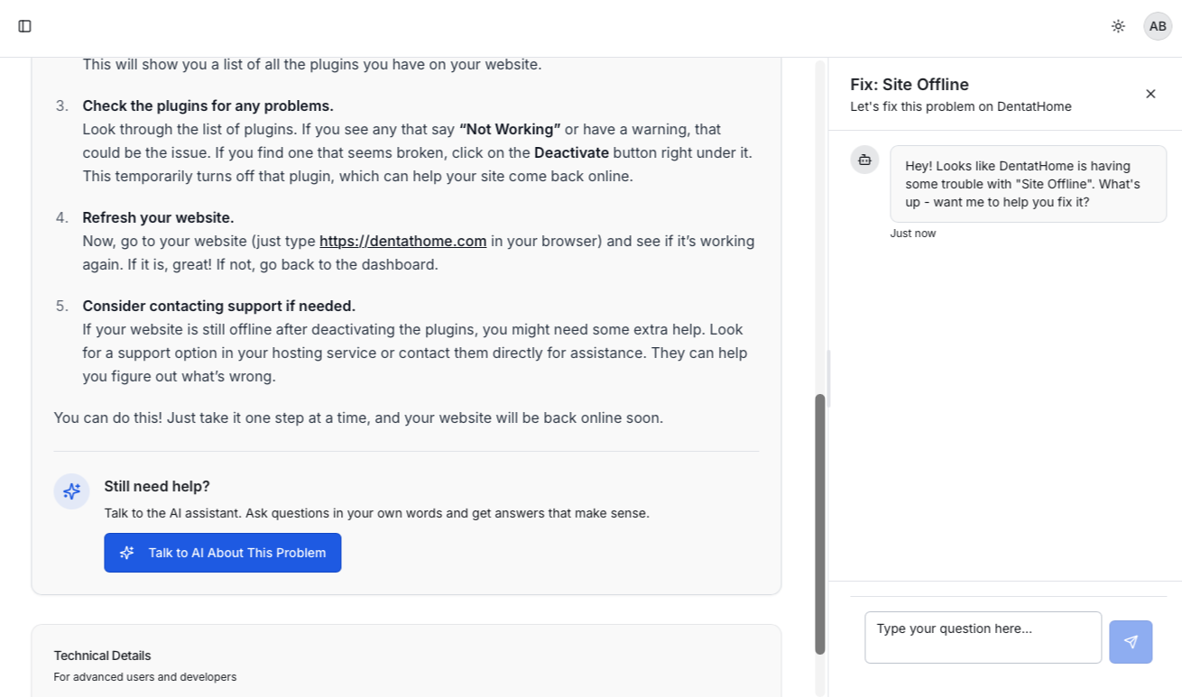 TalkToWP - Screenshot 3 showing product features and functionality