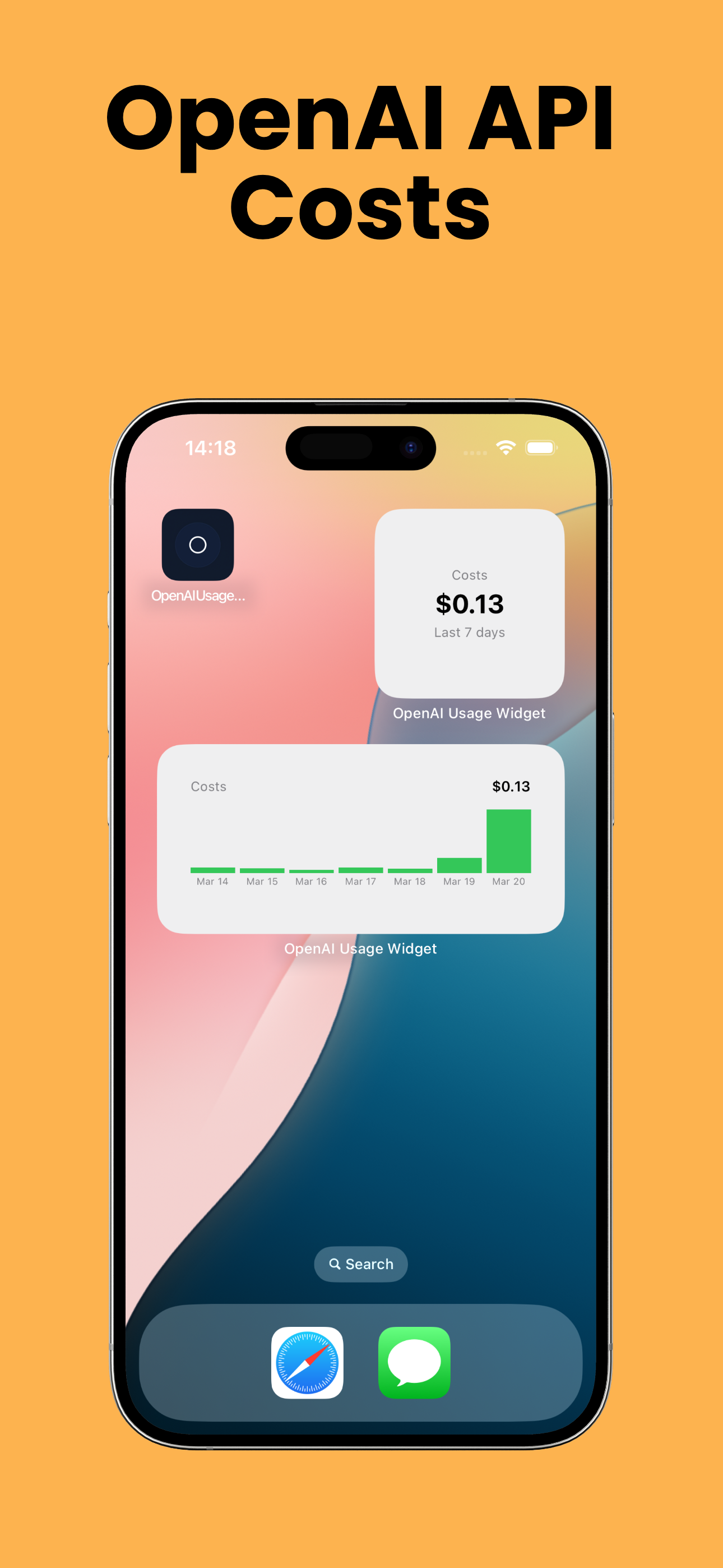 LLM API Costs Widget gallery image