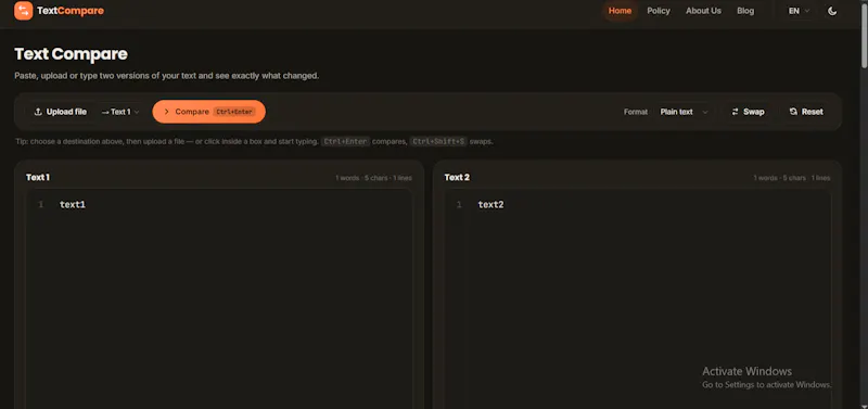 TextCompare screenshot 2