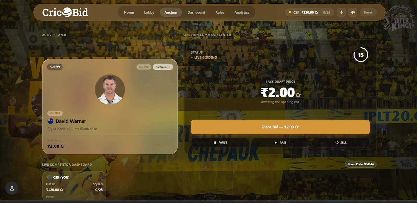 CricBid screenshot 1