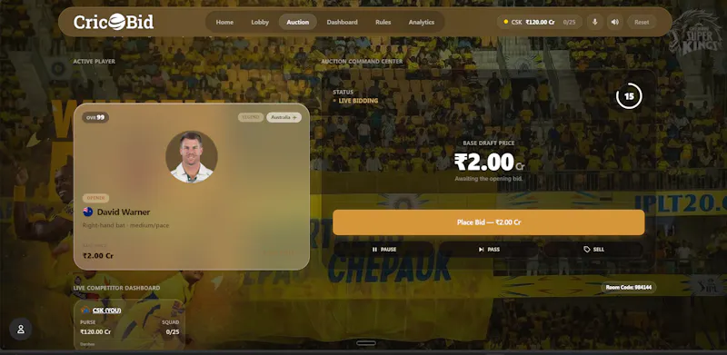 CricBid screenshot 1