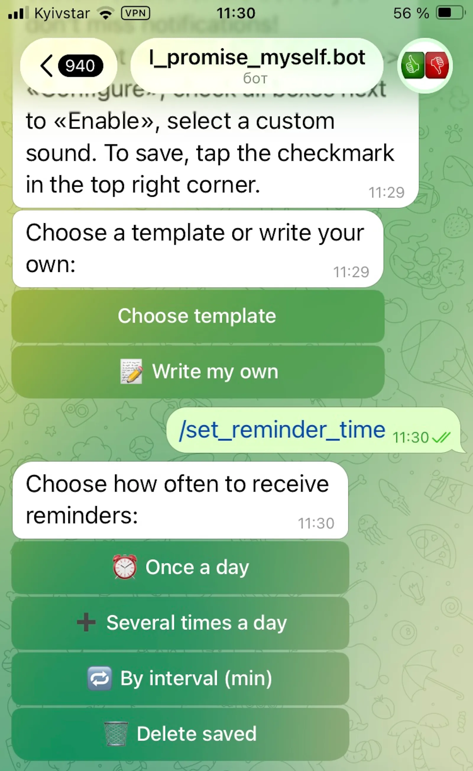 Promise Myself Telegram Bot screenshot 6