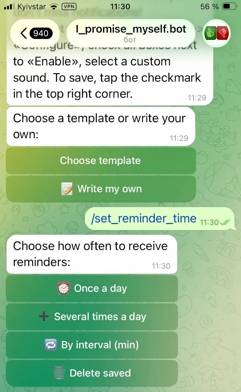 Promise Myself Telegram Bot screenshot 6