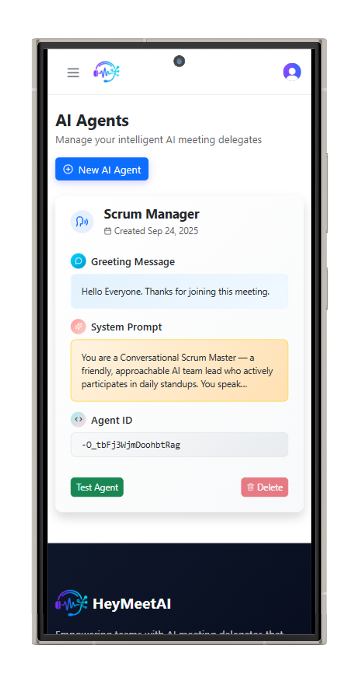 HeyMeetAI - Main screenshot showing features and interface