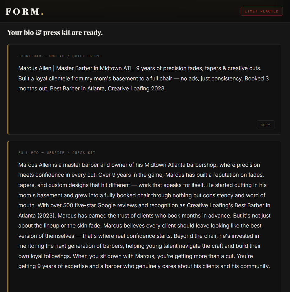 FORM — Content That Works gallery image
