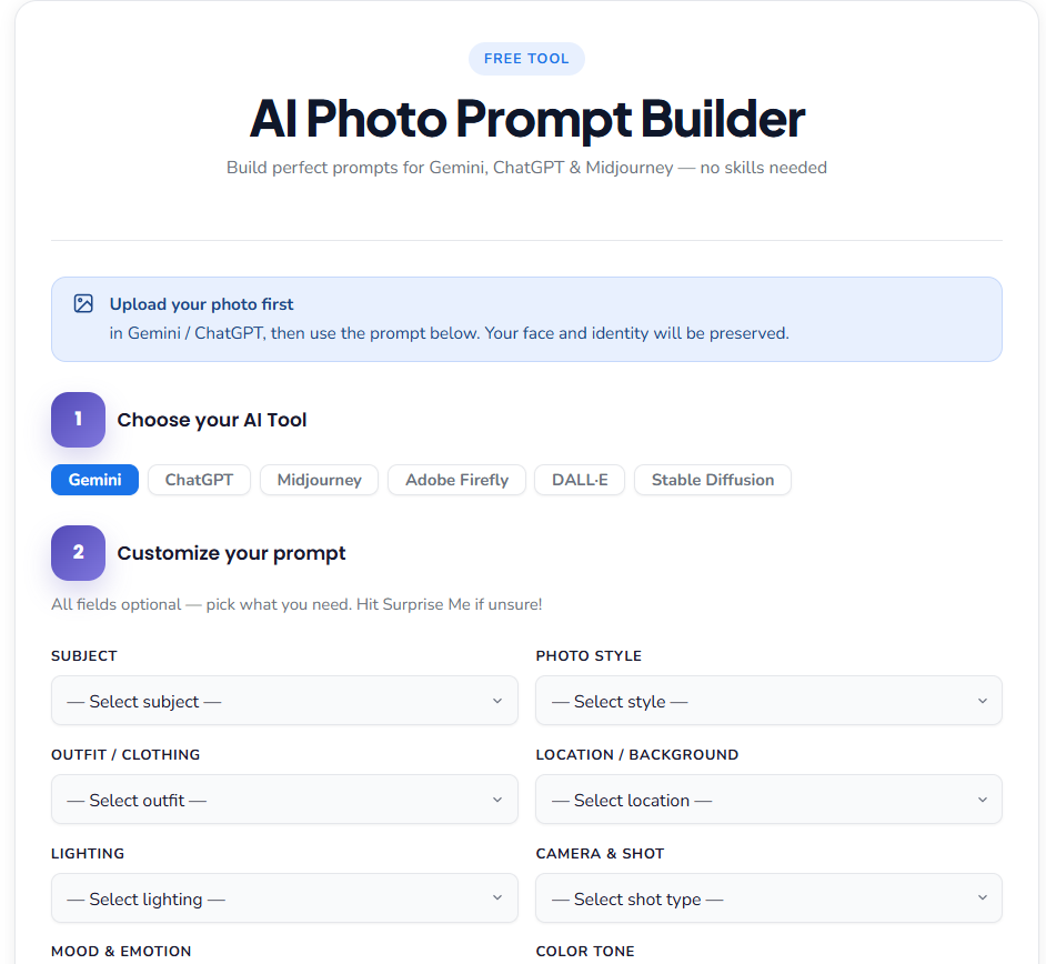 AI Photo Prompt Generator gallery image