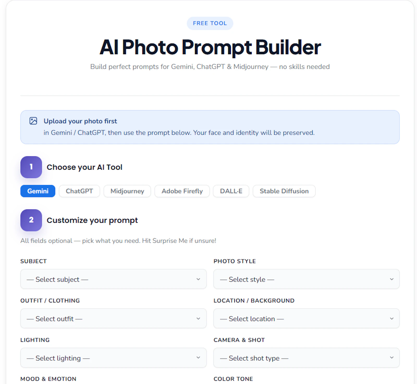 AI Photo Prompt Generator screenshot 1