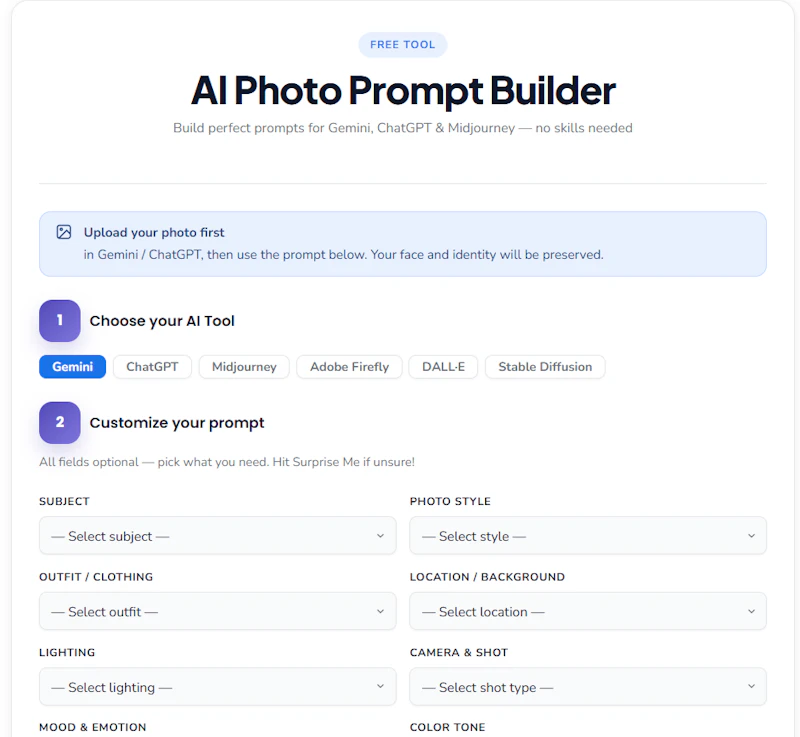AI Photo Prompt Generator screenshot 1