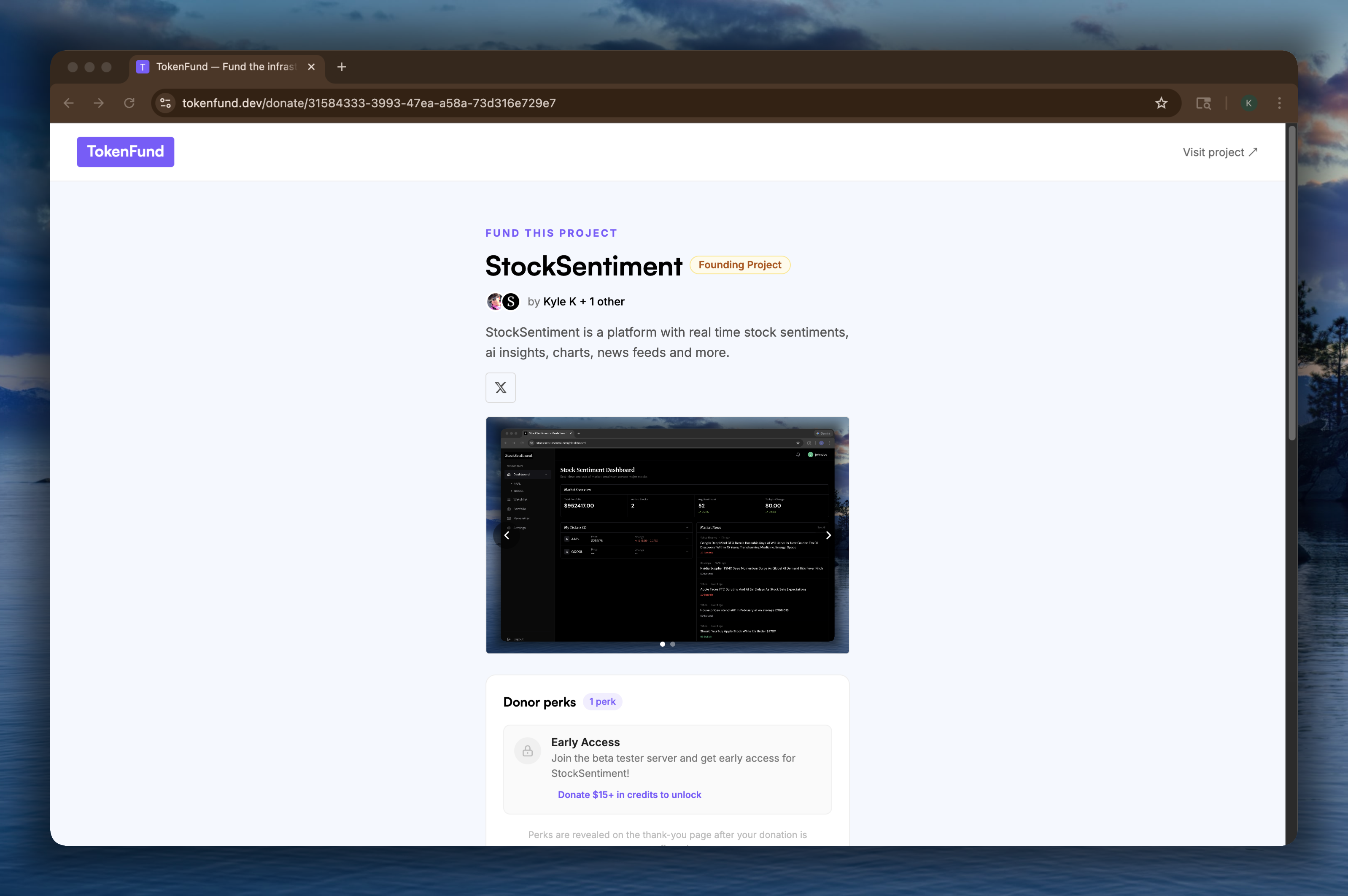 TokenFund - Screenshot 3 showing product features and functionality