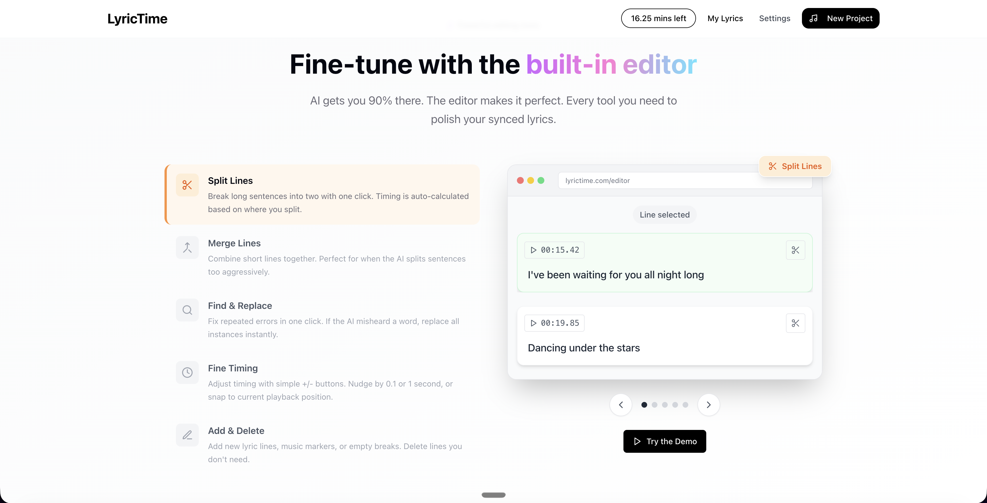 LyricTime - Screenshot 2 showing product features and functionality