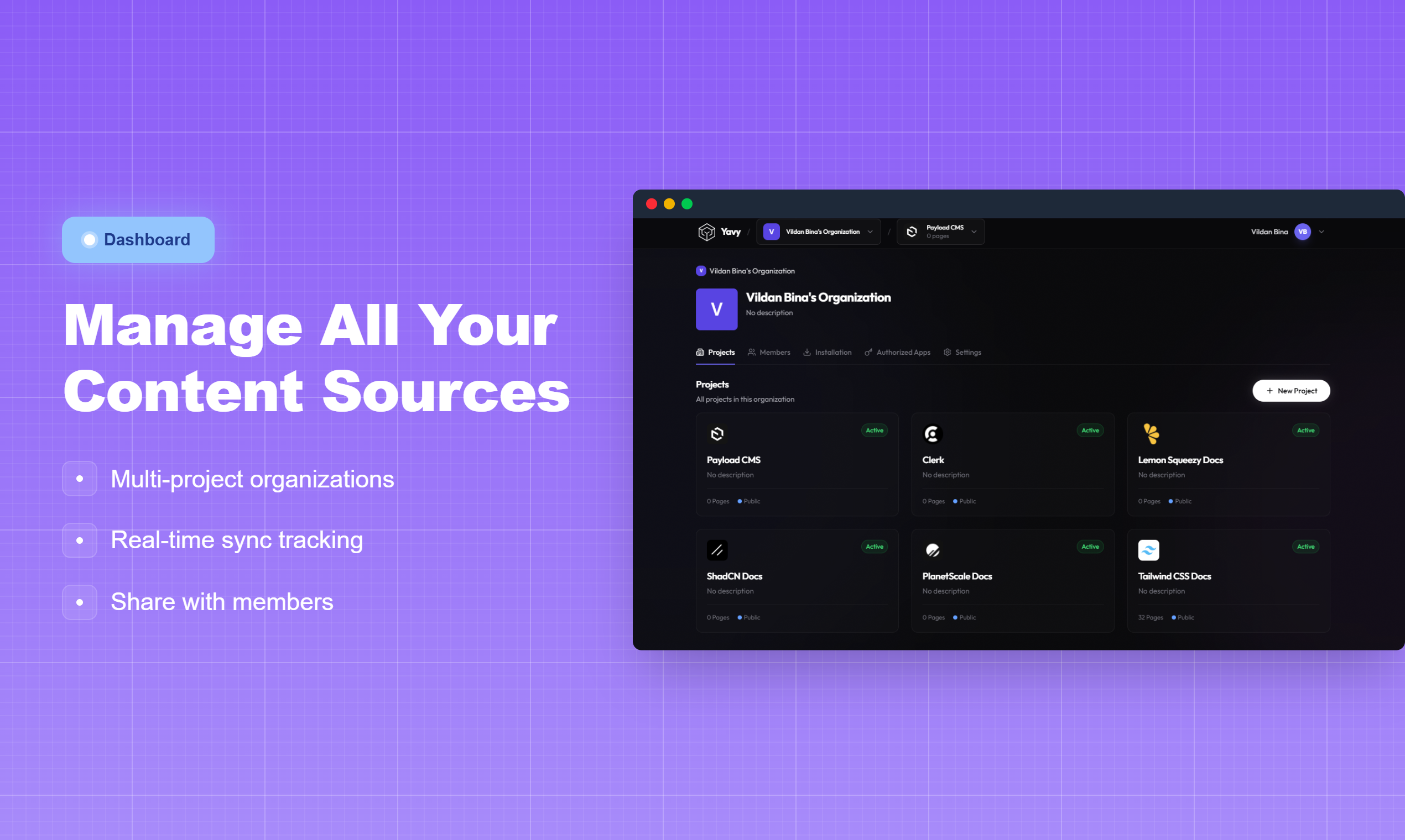 Yavy - Main product screenshot demonstrating key features and user interface