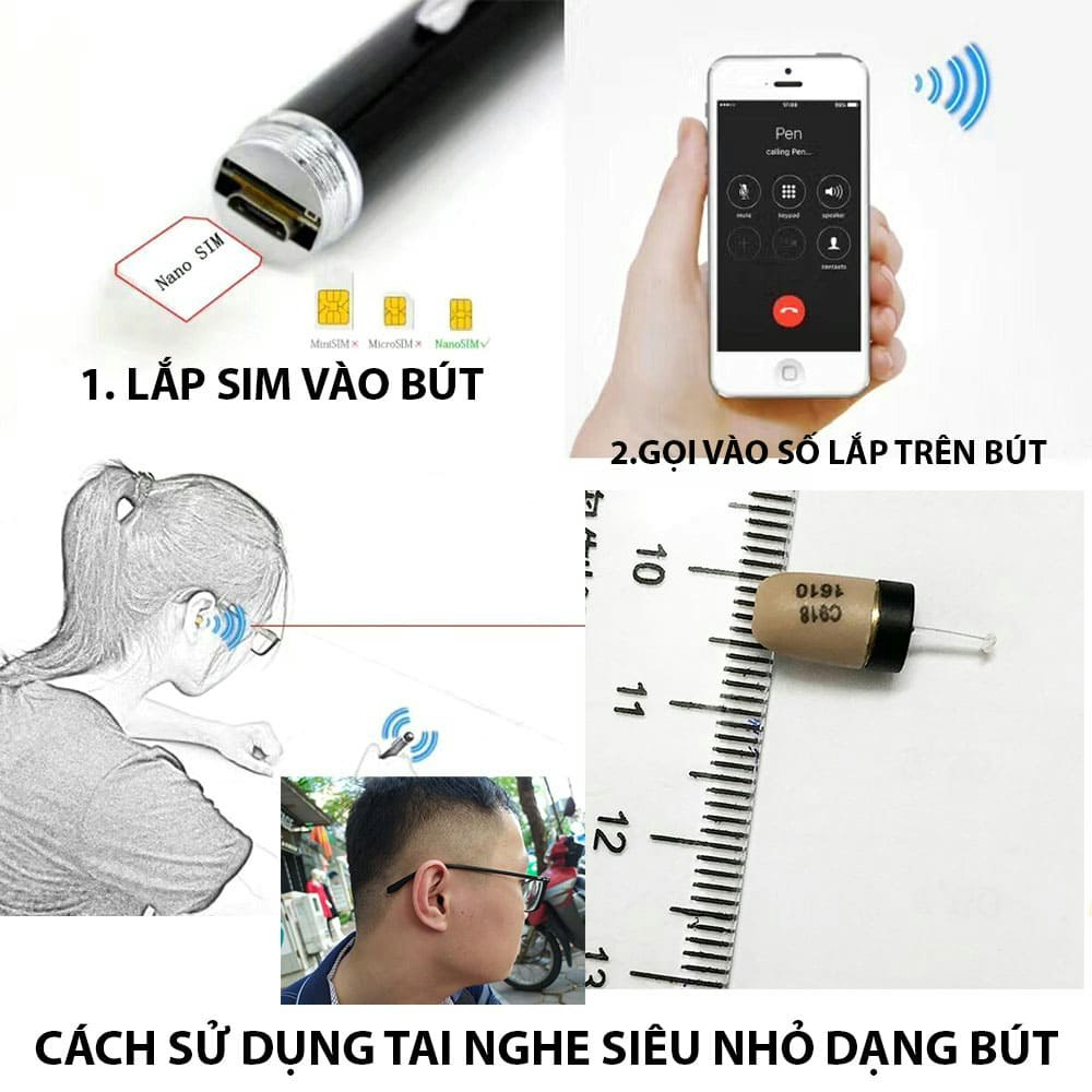 Tai nghe siêu nhỏ ngụy trang bút viết gallery image