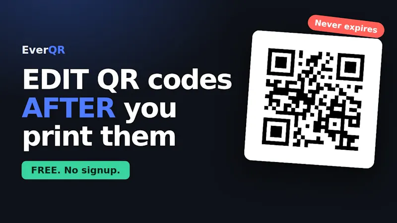 EverQR: Edit QR codes after printing screenshot 1 (video preview)
