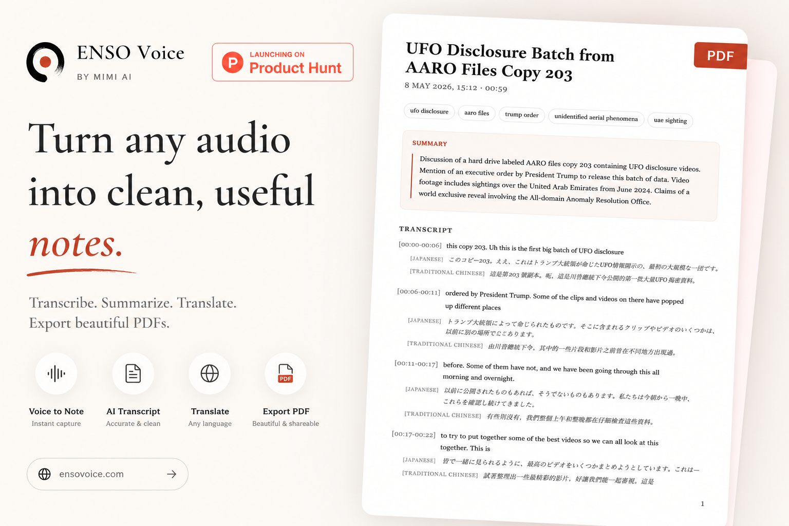 ENSO Voice — Real-Time Voice into Note gallery image