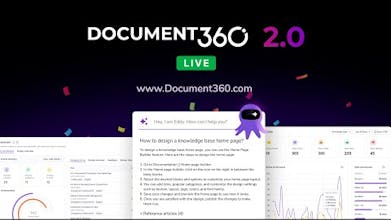 Plataforma Document360 2.0 impulsada por IA con características avanzadas.