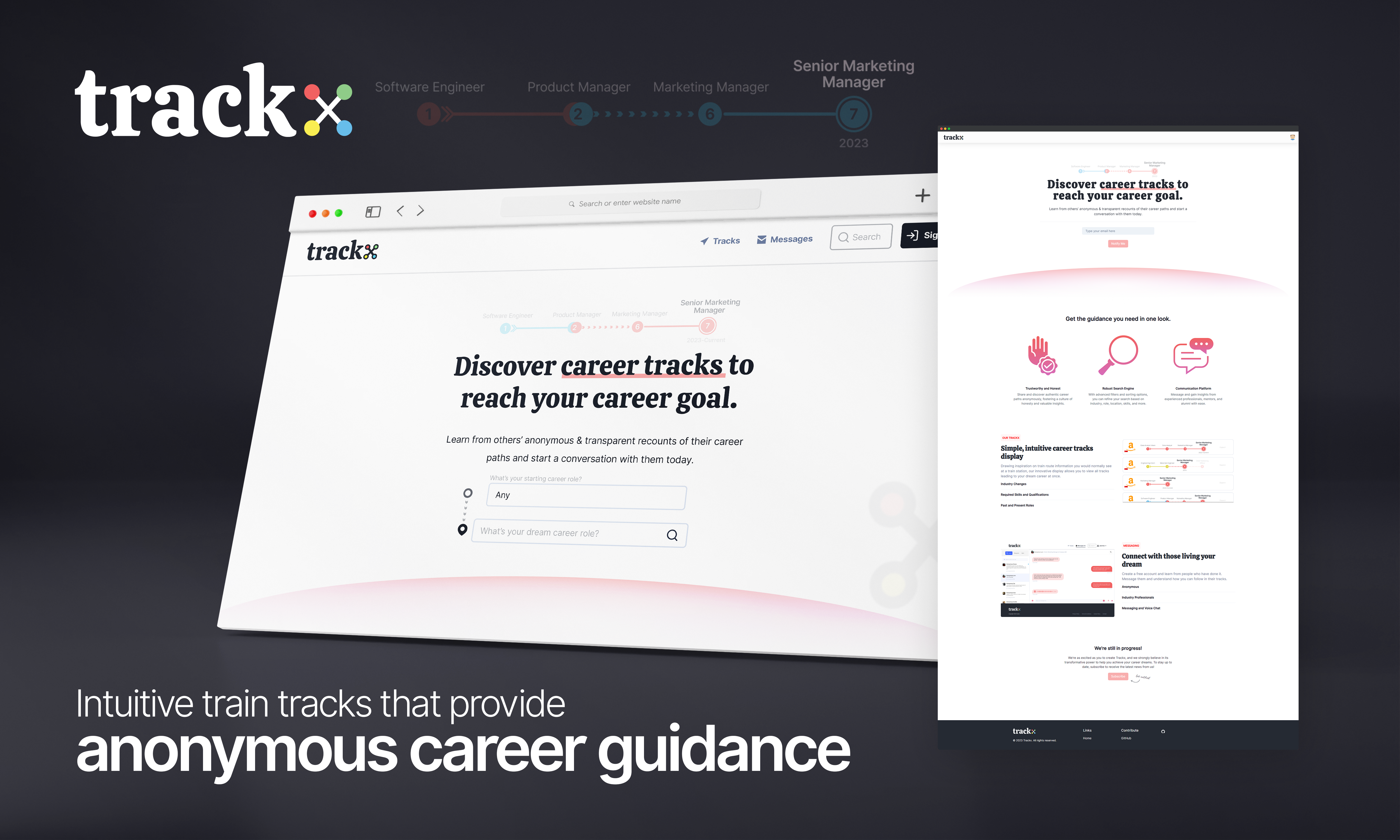 startuptile Trackx-Intuitive train tracks providing anonymous career guidance.