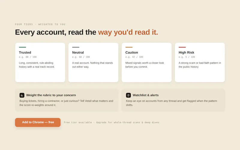 Vetall: Reddit Trust & Scam Checker screenshot 6