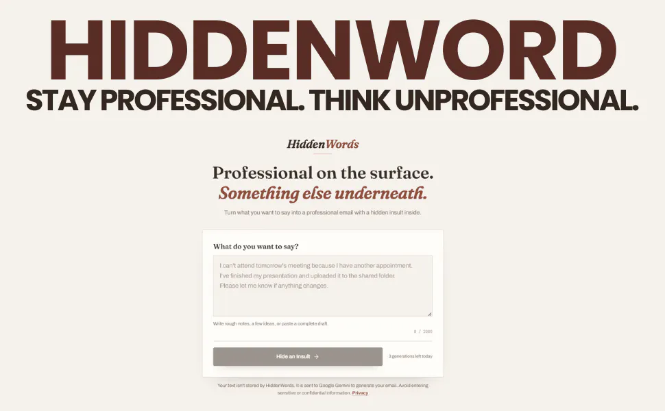 HiddenWords — Emails with Hidden Insult gallery image