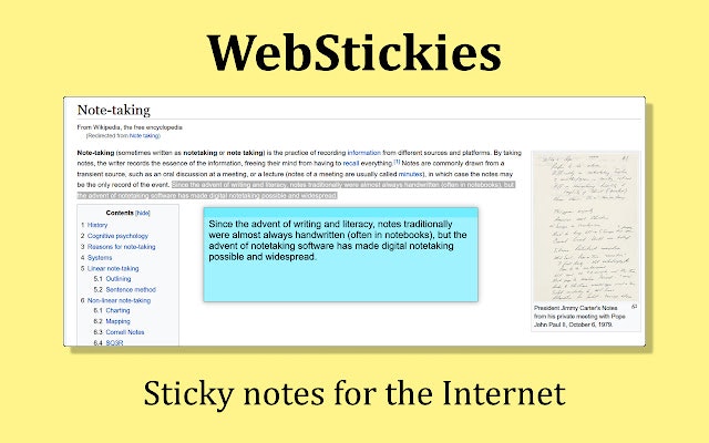 Webstickies - इंटरनेट के लिए चिपचिपा नोट मीडिया 1