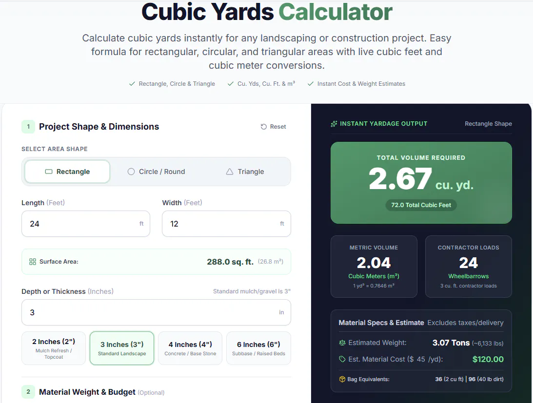 Mulch & Yard Materia Calculator  gallery image