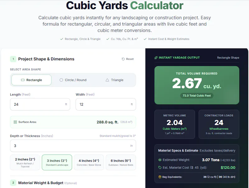 Mulch & Yard Materia Calculator  screenshot 5