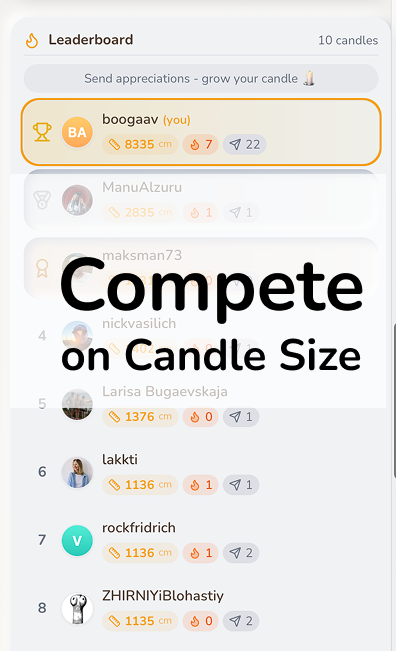 Appreciation Candle - Screenshot 3 showing product features and functionality