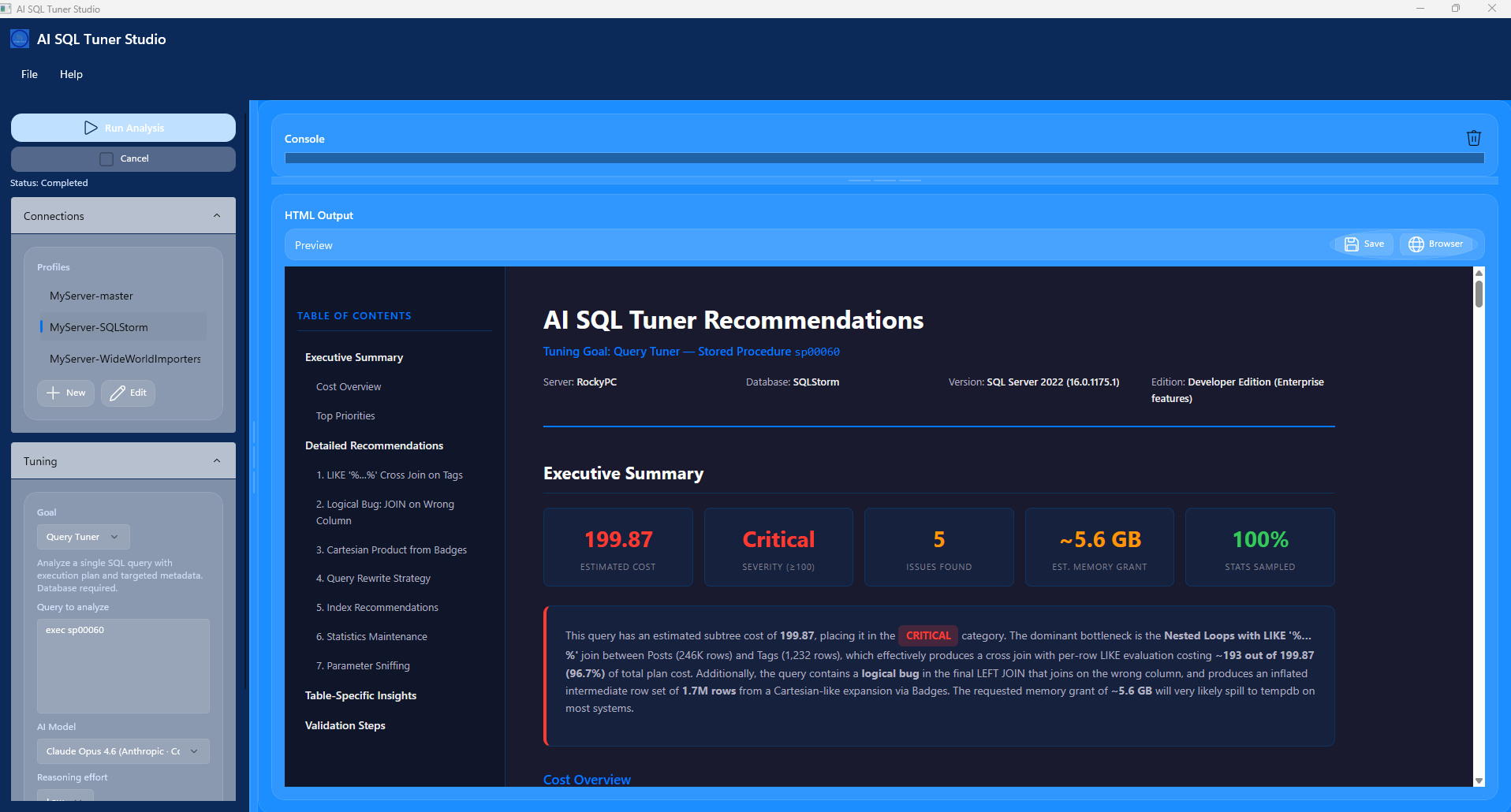 AI SQL Tuner Studio gallery image