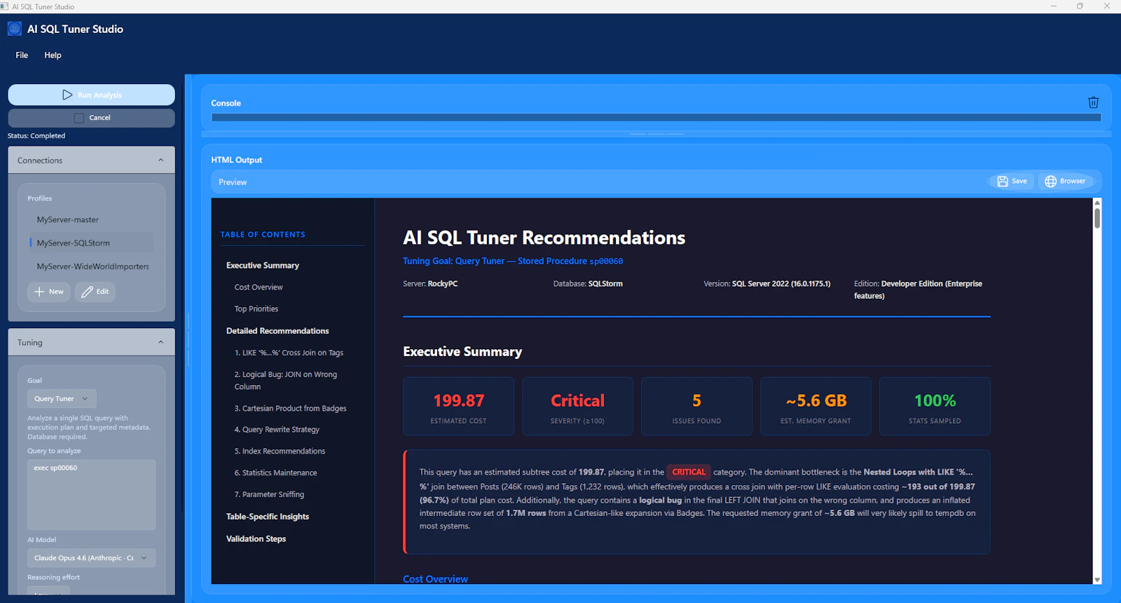 AI SQL Tuner Studio screenshot 3