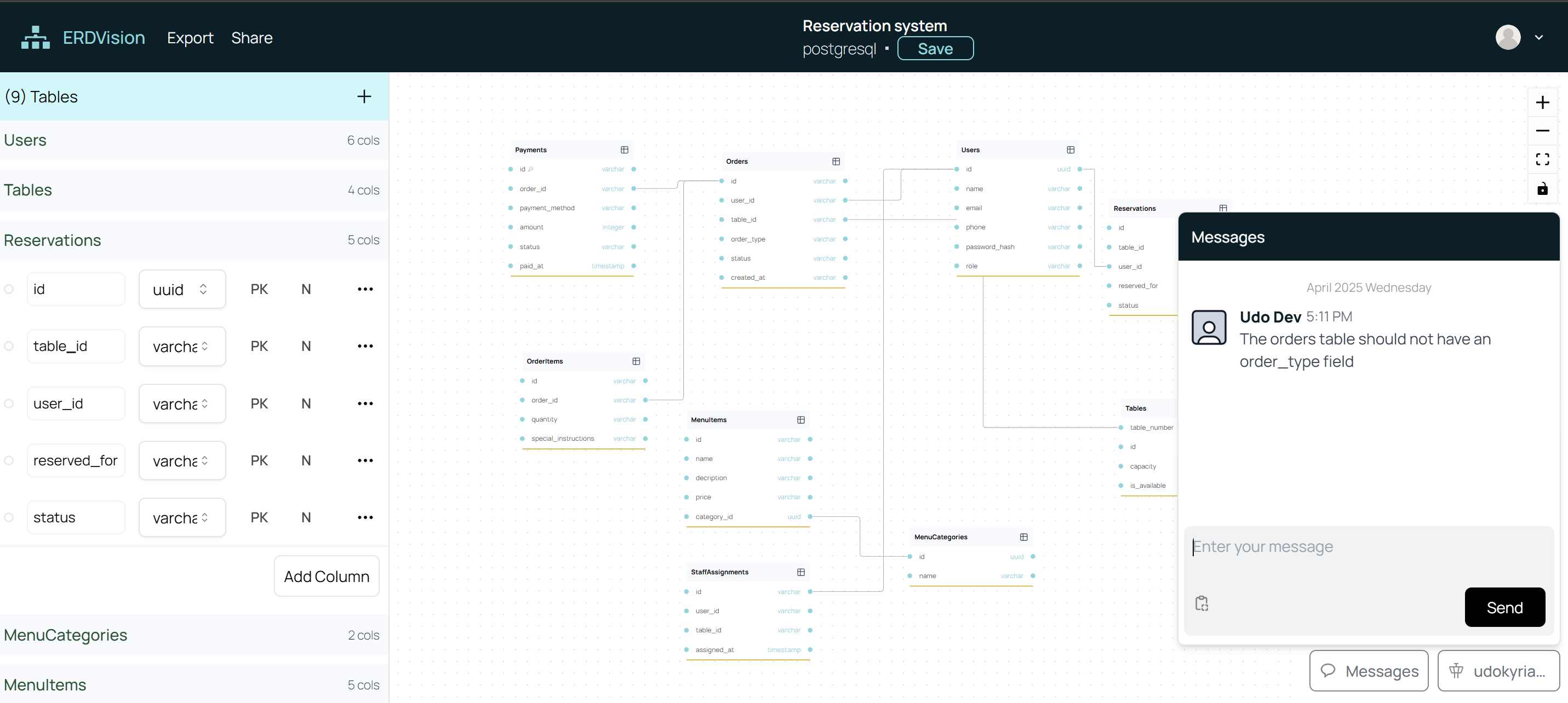 ERD Vision - Software for drawing and collaborating on database diagrams media 2