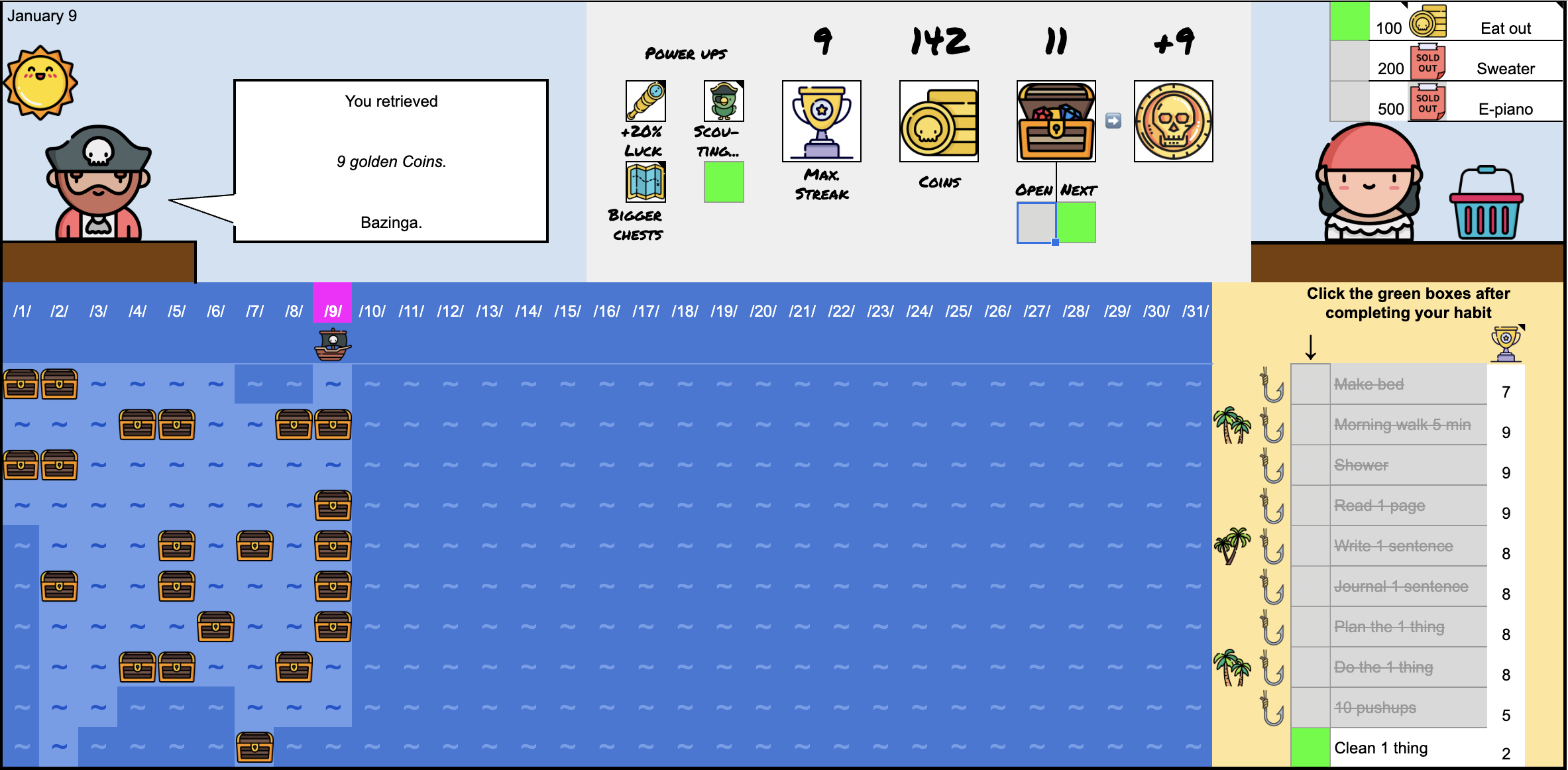 Google Sheets用のGameified Habit Trackerメディア4