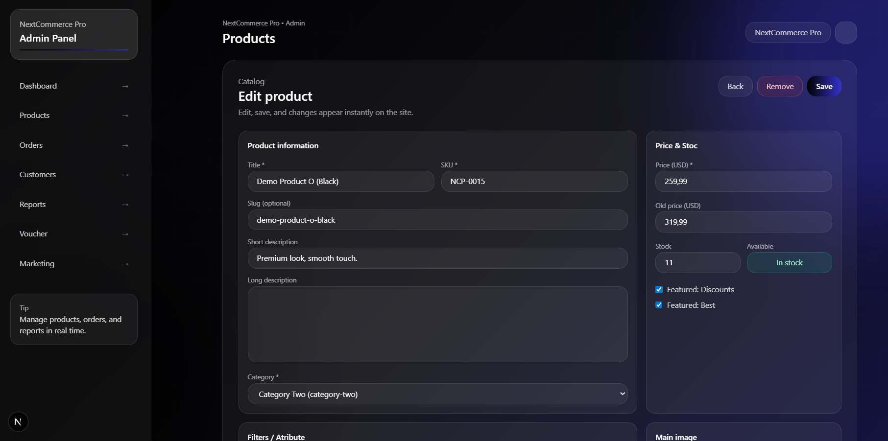 NextCommerce Pro gallery image