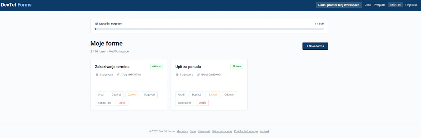 DevTet Forms — Srpski Form Builder screenshot 2