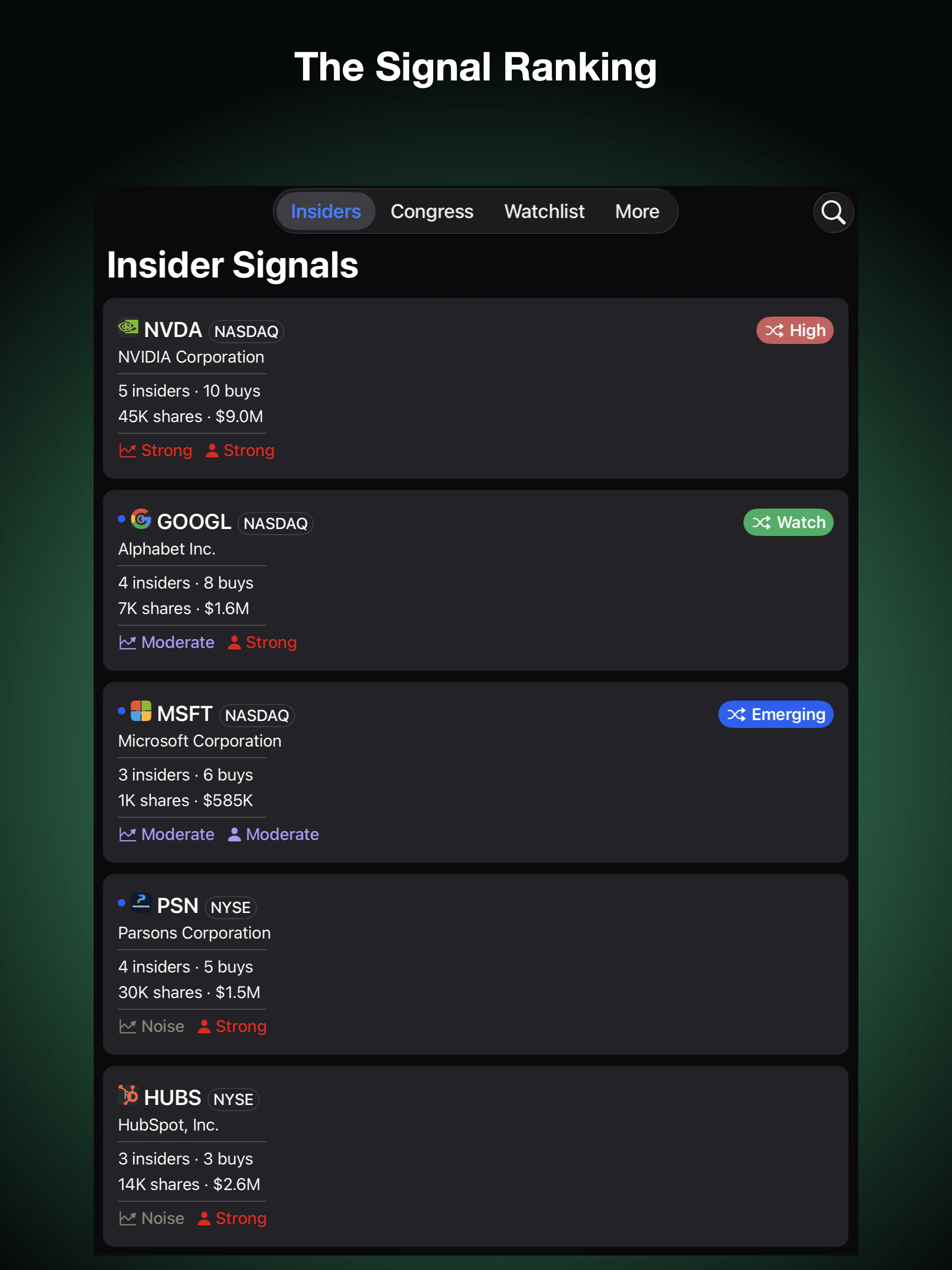 InsiderSignals screenshot 1