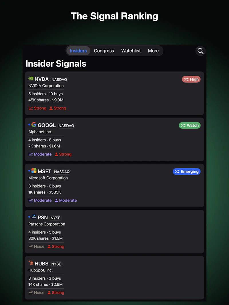 InsiderSignals screenshot 1