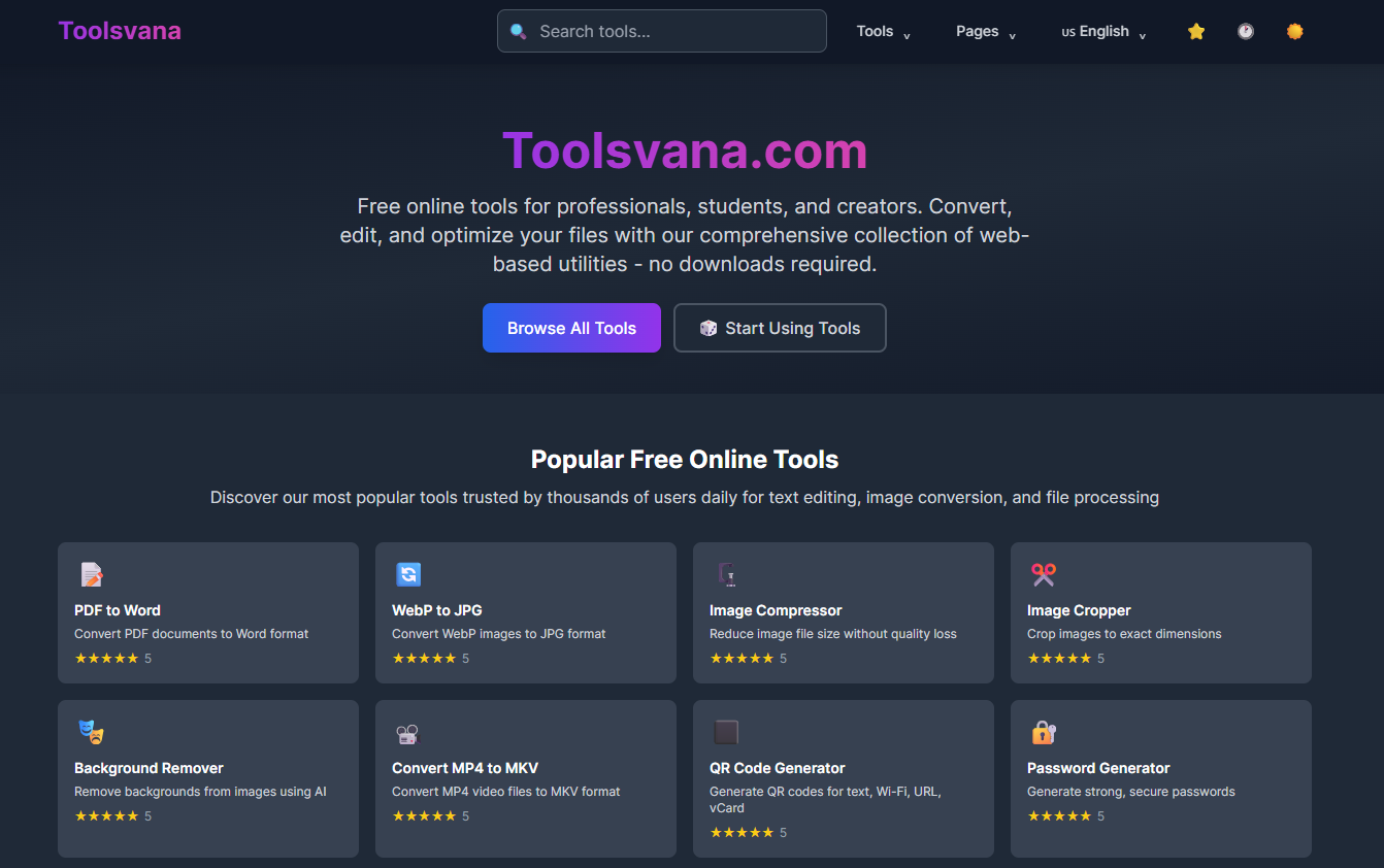Média Toolsvana - Votre hub tout-en-un pour des outils en ligne intelligents et gratuits. 1