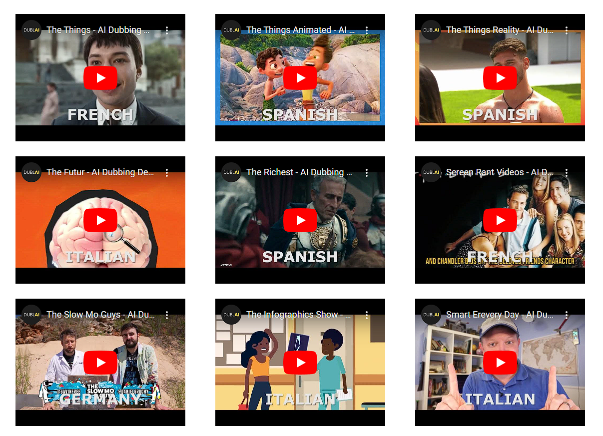 Dublai.com - Duble deine Videos in 7 verschiedenen Sprachen mit KI. Medien 6