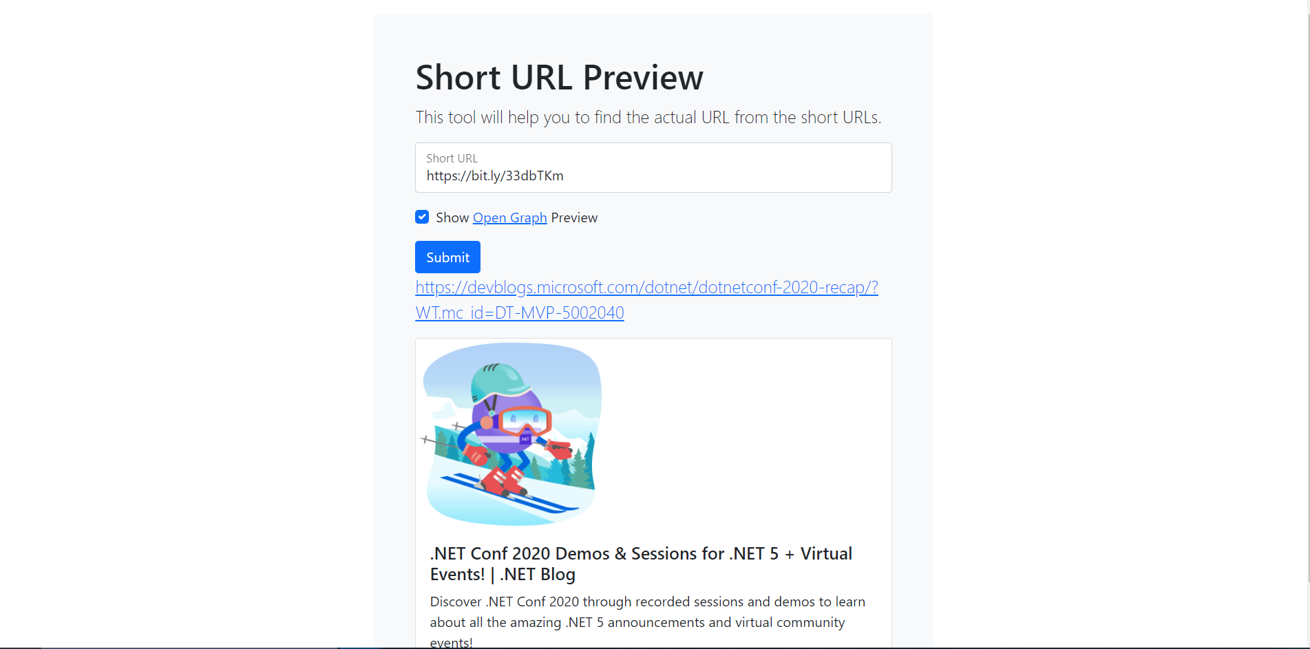 Short URL Preview gallery image