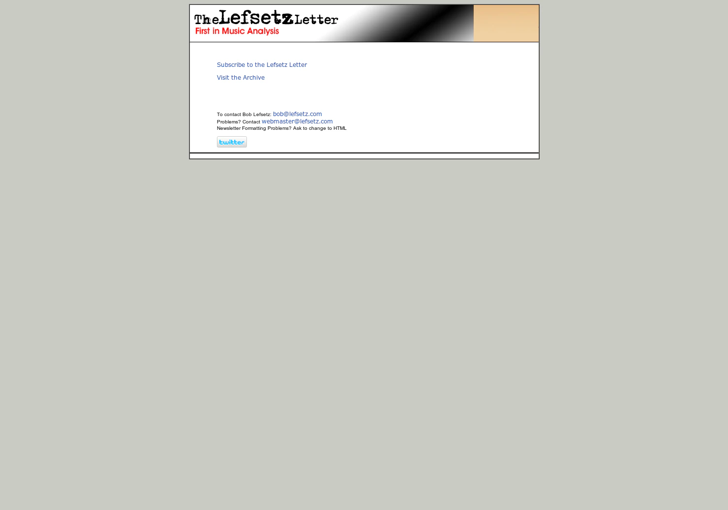 Bob Lefsetz analyses the Music Industry