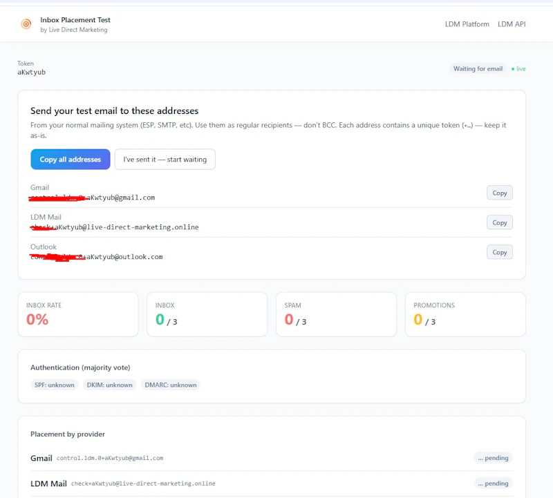 Inbox Placement Test screenshot 3