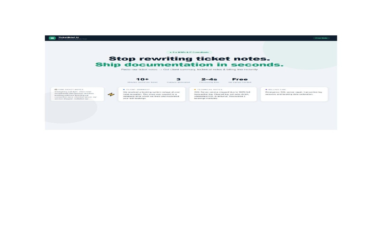 TicketBrief AI gallery image