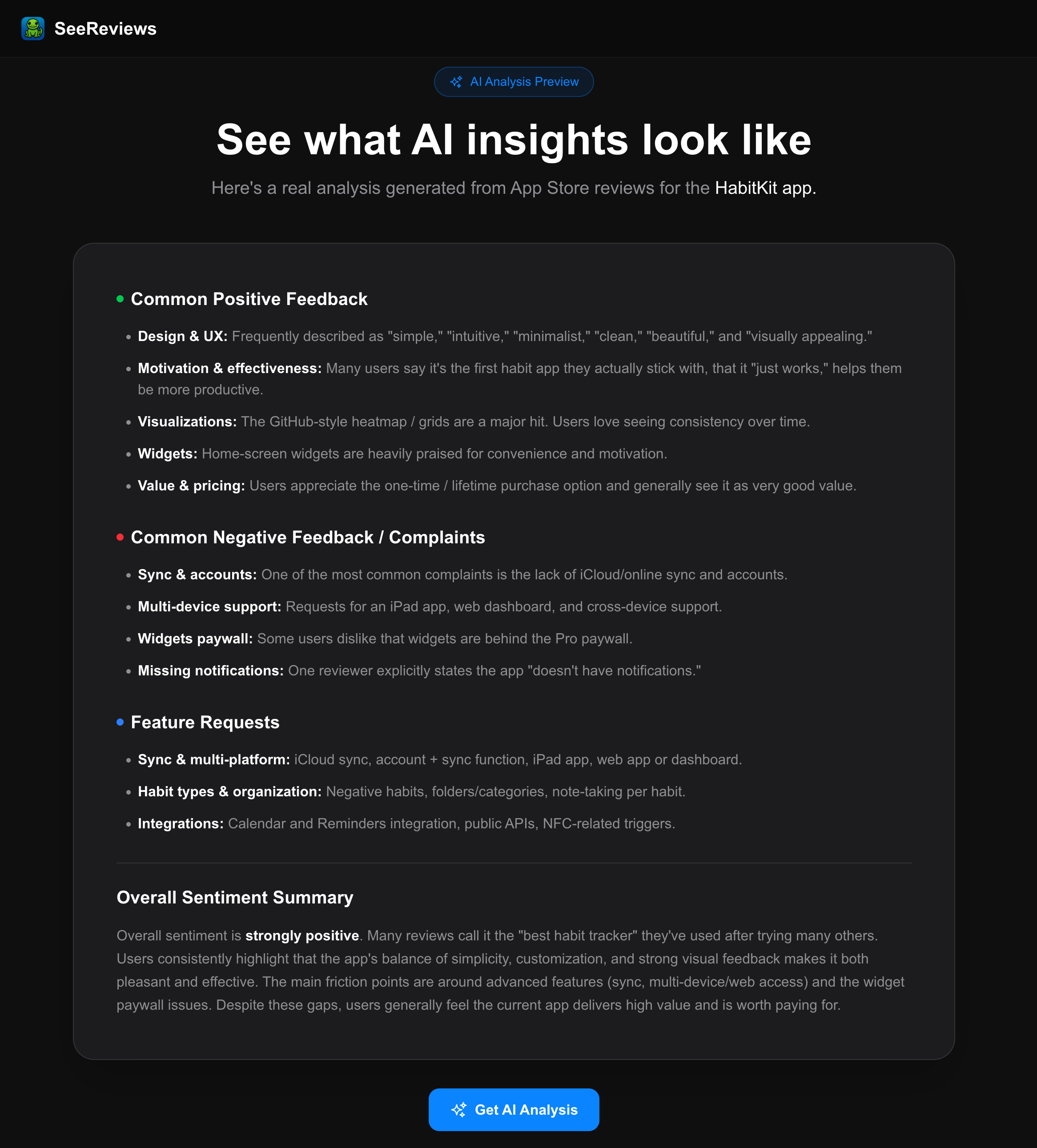SeeReviews - Screenshot 2 showing product features and functionality