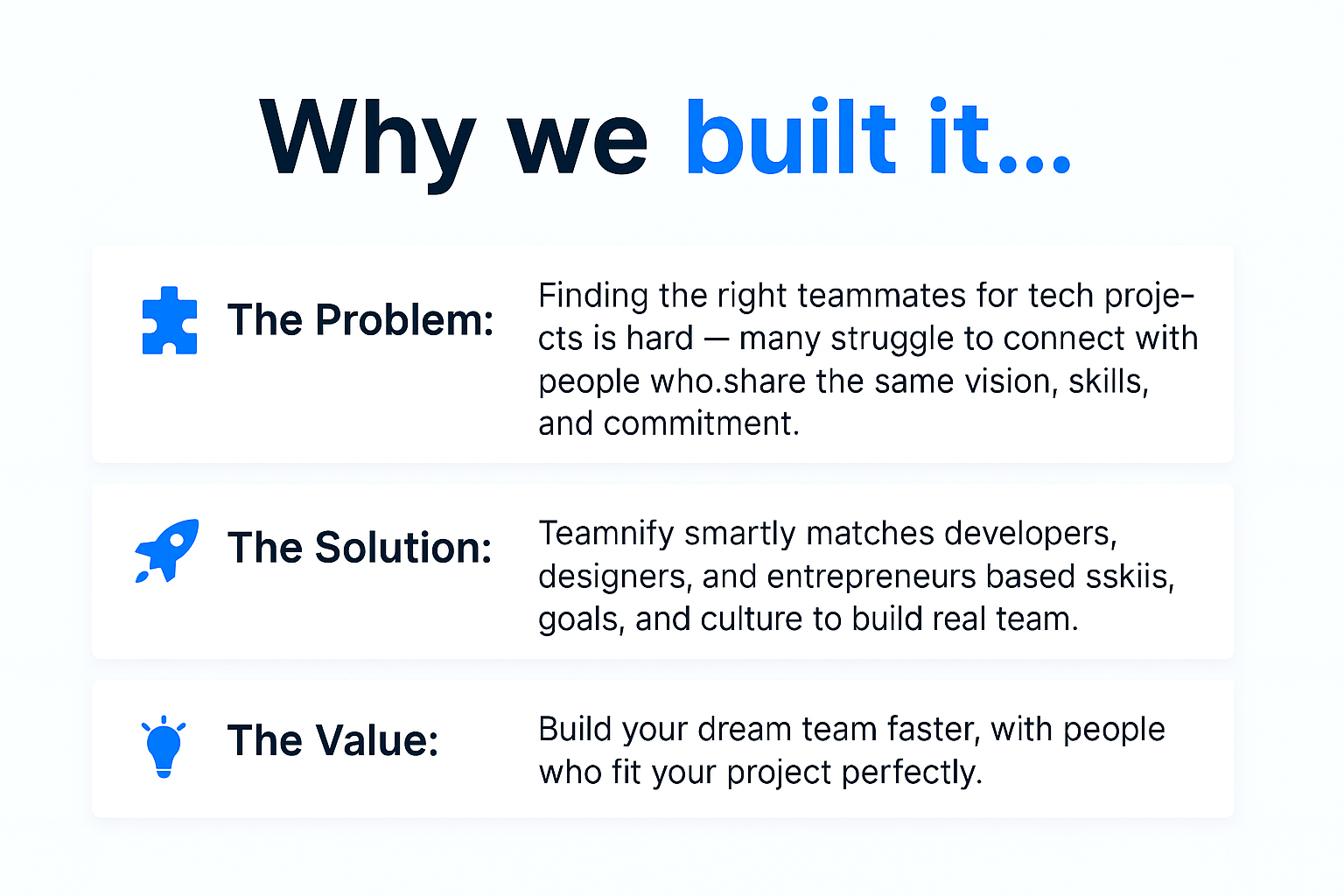 Teamnify - Trova i tuoi compagni di squadra ideali e costruisci progetti tecnologici insieme. media 1