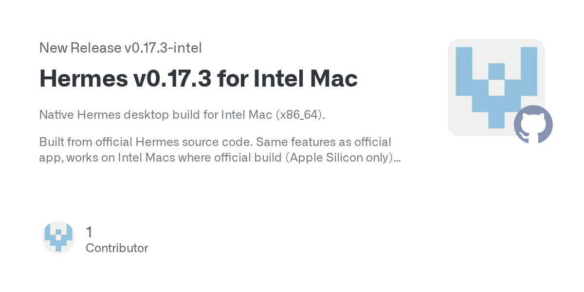 Hermes Agent for Intel Mac gallery image