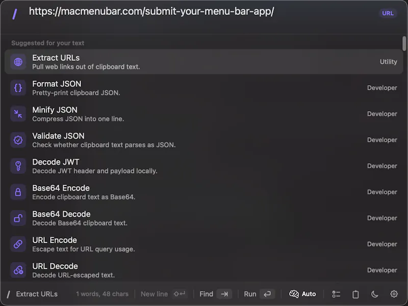 Slashbar screenshot 2