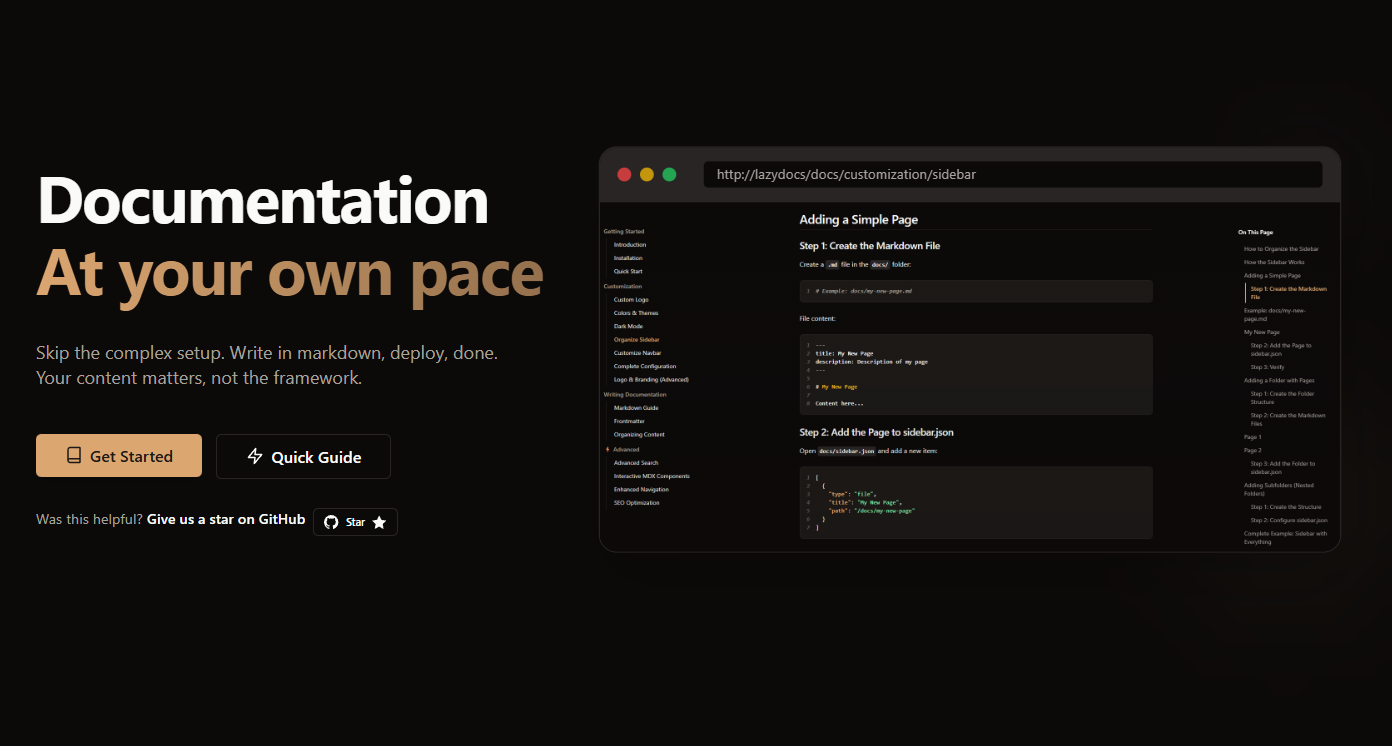 LazyDocs - Main product screenshot demonstrating key features and user interface